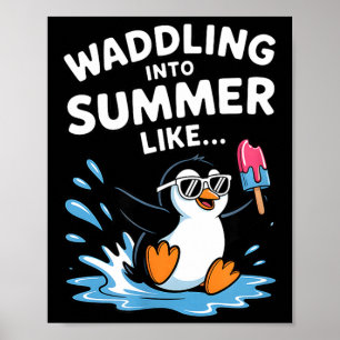 Waikiki hawaii haai retro geel kunst vissen poster