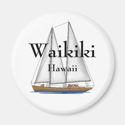 Waikiki Hawaii Magneet (Voorkant)