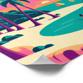 Waikiki Hawaii Minimalistisch Art Poster (Hoek)