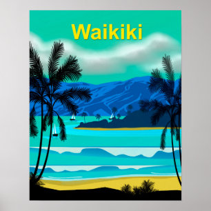 Waikiki Hawaii Revel Poster