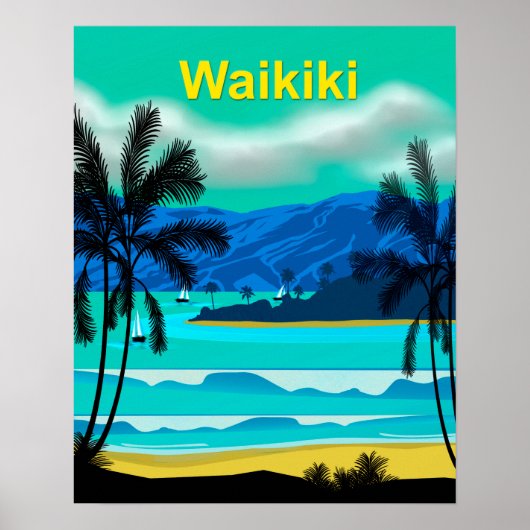 Waikiki Hawaii Revel Poster (Voorkant)