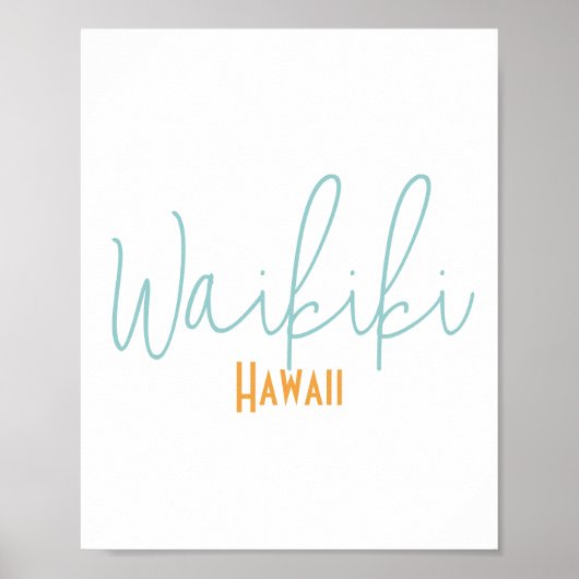 Waikiki Hawaii Souvenir Poster (Voorkant)