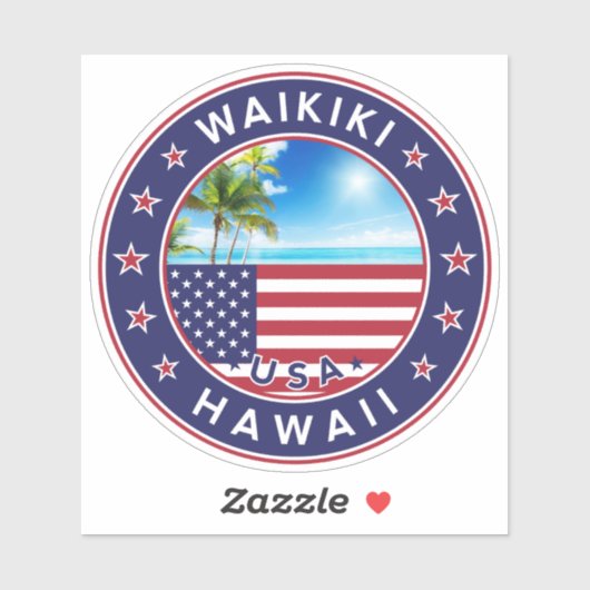Waikiki Hawaii Sticker (Vel)