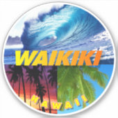 Waikiki, Hawaii Sticker (Voorkant)