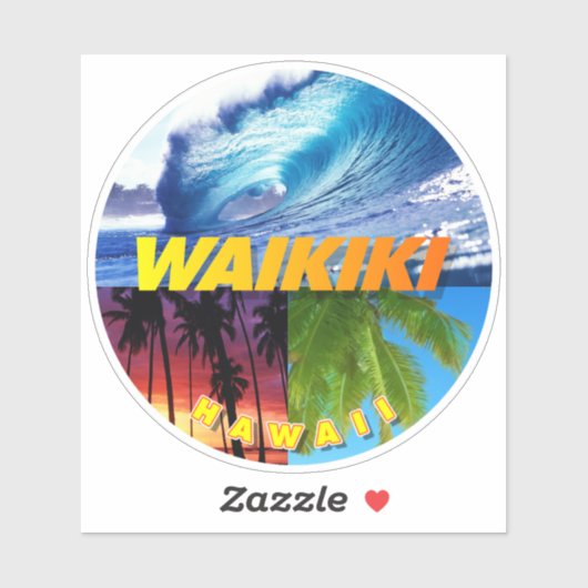 Waikiki, Hawaii Sticker (Vel)