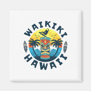 Waikiki Hawaii Strand Surfen Zomer Vakantie Voor M Magneet