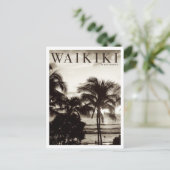 Waikiki Hawaiian Palm Aankondigingskaart (Staand voorkant)