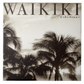  Waikiki Hawaiian Palm Ceramic Tile Tegeltje (Voorkant)