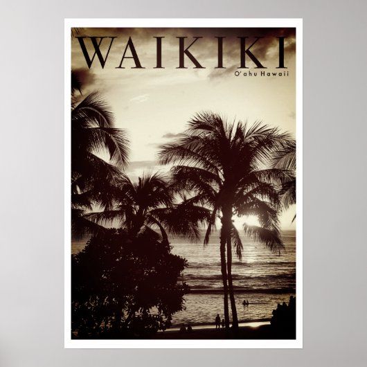  Waikiki Hawaiian Palm Poster (Voorkant)