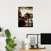  Waikiki Hawaiian Palm Poster (Thuiskantoor)