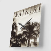  Waikiki Hawaiian Palm Vierkante Klok (Hoek)