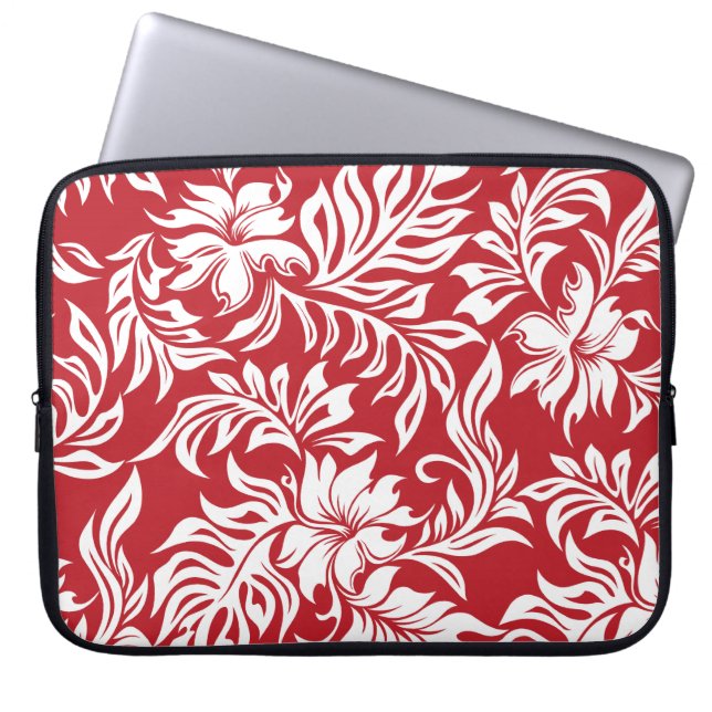 Waikiki Hibiscus Hawaiian Neopree Wetsuit Laptop Sleeve (Voorkant)