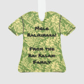 Waikiki Hibiscus Hawaiian Pareau Flora Aloha Shirt Ornament (achterkant)