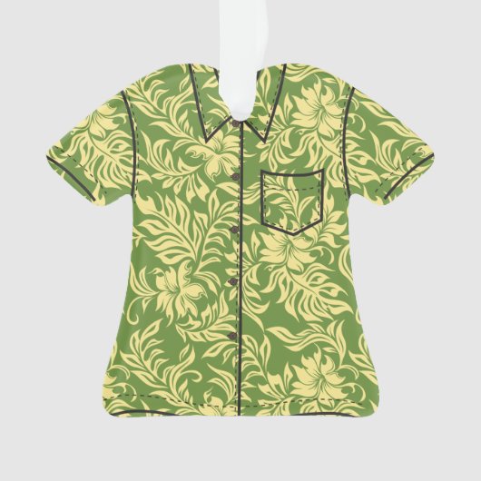 Waikiki Hibiscus Hawaiian Pareau Flora Aloha Shirt Ornament (voorkant)