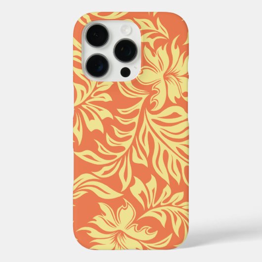 Waikiki Hibiscus Hawaiian Pareau Floral Sinaasappe Case-Mate iPhone Case (Achterkant)