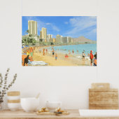 Waikiki Honolulu Hawaii - Kunstafdrukken Poster (Keuken)