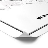 Waikiki Honolulu-kaart Poster (Hoek)