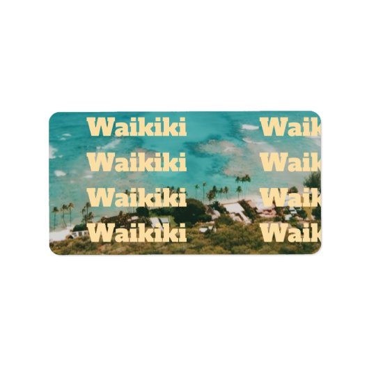 Waikiki, Honolulu, Oahu, Hawaï Etiket (Voorkant)