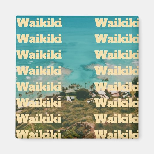 Waikiki, Honolulu, Oahu, Hawaï Magneet (Voorkant)