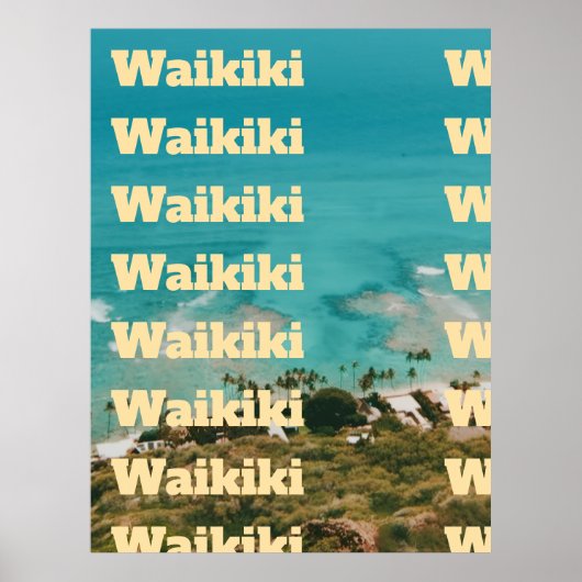 Waikiki, Honolulu, Oahu, Hawaï Poster (Voorkant)