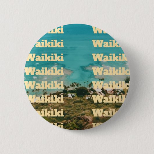 Waikiki, Honolulu, Oahu, Hawaï Ronde Button 5,7 Cm (Voorkant)