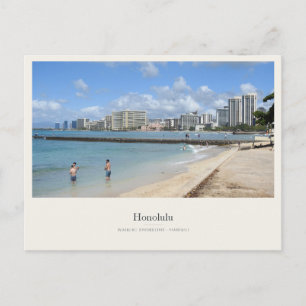 Waikiki-kustlijn en Honolulu-waterfront Briefkaart
