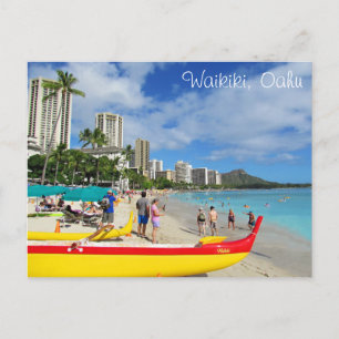 Waikiki, Oahu, Briefkaart Hawaï