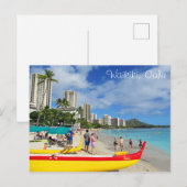 Waikiki, Oahu, Hawaii Briefkaart (Voorkant / Achterkant)