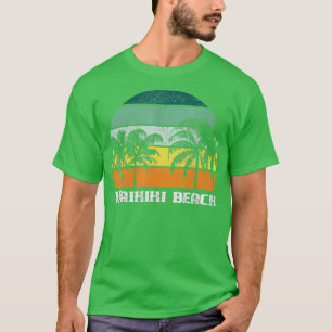 Waikiki Oahu Hawaii Palm Tree Sunset Souvenir T-shirt