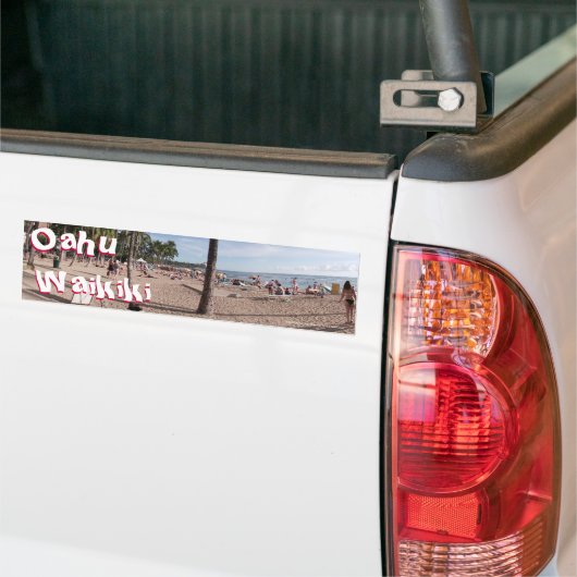 Waikiki, Oahu, Honolulu, Hawaii USA Exotic Beach Bumpersticker (Op Truck)