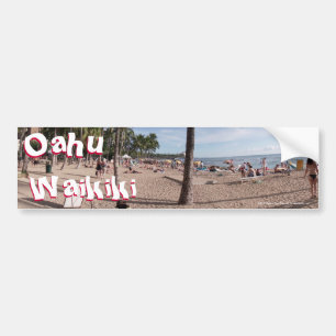 Waikiki, Oahu, Honolulu, Hawaii USA Exotisch Stran Bumpersticker