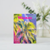 Waikiki Palm Tree Briefkaart (Staand voorkant)
