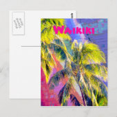 Waikiki Palm Tree Briefkaart (Voorkant / Achterkant)