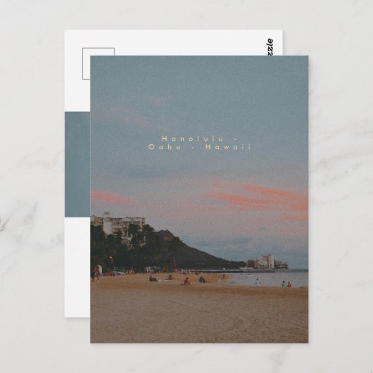 Waikiki Pastel Sunset Briefkaart (Voorkant / Achterkant)