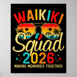 Waikiki strand hawaii zomer vakantie familie reis poster