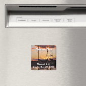 Waikiki Sunset Harbour Save the Date Bruiloft Magn Magneet (Insitu (Vaatwasser))