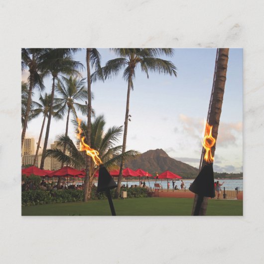 Waikiki Tiki Torches Briefkaart (Voorkant)