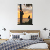 Waikiki Tiki Torches Canvas Afdruk (Insitu (Slaapkamer))