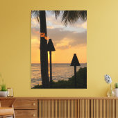 Waikiki Tiki Torches Canvas Afdruk (Insitu (Woonkamer))
