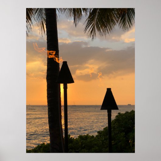 Waikiki Tiki Torches Poster (Voorkant)