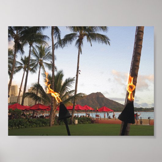 Waikiki Tiki Torches Poster (Voorkant)