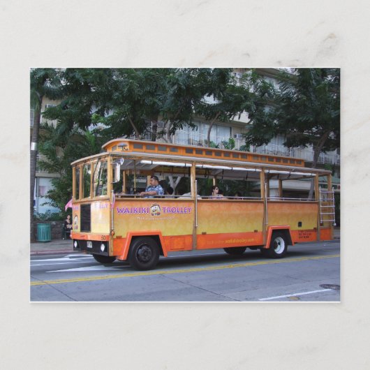 Waikiki Trolley, Honolulu, Hawaii Briefkaart (Voorkant)