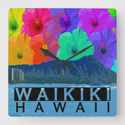 Waikiki Vierkante Klok (Voorkant)