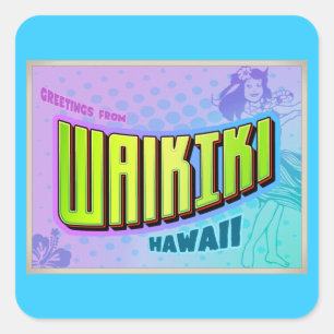 WAIKIKI VIERKANTE STICKER