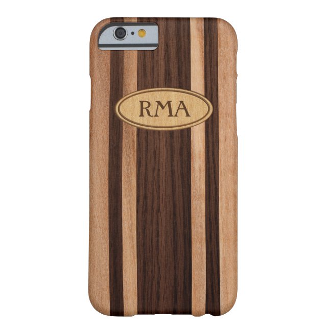 Waikokos Hawaiian Faux Wood Surfboard Monogram Case-Mate iPhone Case (Achterkant)