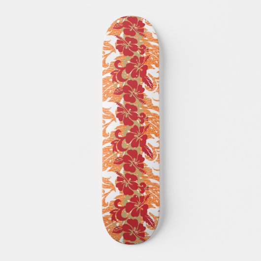 Waikoloa Hawaiian Hibiscus Floral Etched Skateboard (Voorkant)