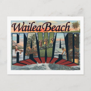 Wailea Beach, Hawaii - grote letterscènes Briefkaart