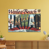 Wailea Beach, Hawaii - grote letterscènes Canvas Afdruk (Insitu (Woonkamer))