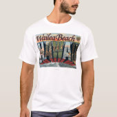 Wailea Beach, Hawaii - grote letterscènes T-shirt (Voorkant)