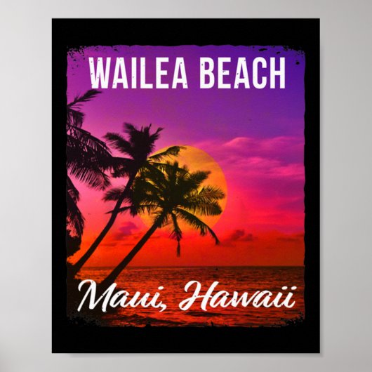 Wailea Beach Maui Hawaii Hawaiian Poster (Voorkant)